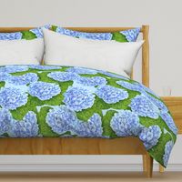 Blue hydrangea watercolor pattern