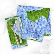 Blue hydrangea watercolor pattern