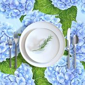 Blue hydrangea watercolor pattern