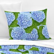 Blue hydrangea watercolor pattern