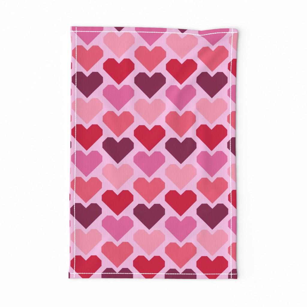 Retro Hearts geometric Valentine's Day Wallpaper