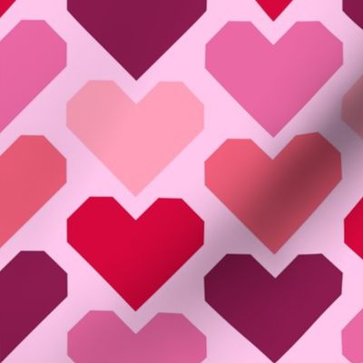 Retro Hearts geometric Valentine's Day Wallpaper