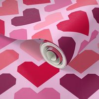 Retro Hearts geometric Valentine's Day Wallpaper