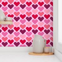 Retro Hearts geometric Valentine's Day Wallpaper