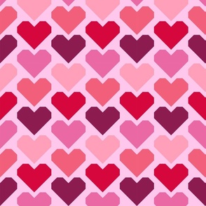 Retro Hearts geometric Valentine's Day Wallpaper