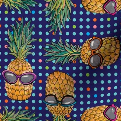 Pineapple with blue polka dots by ArtfulFreddy