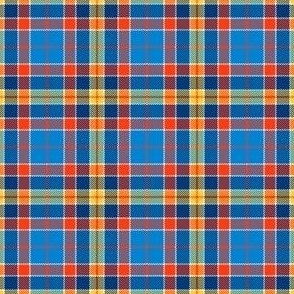 Bright Blue and Yellow Plaid with Orange and Navy Blue