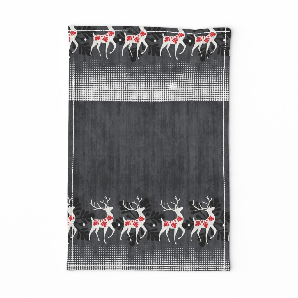 Dashing Deer Horizontal Border - Slate