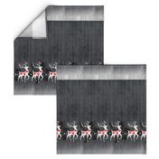 Dashing Deer Horizontal Border - Slate