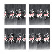 Dashing Deer Horizontal Border - Slate