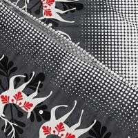 Dashing Deer Horizontal Border - Slate