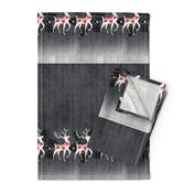 Dashing Deer Horizontal Border - Slate