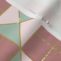 Light pink & mint green tiles with gold foil