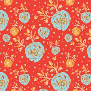  Roses Abstract-Flowers in Bloom pattern 