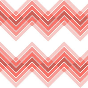 Counterchanged Coral Chevrons on White