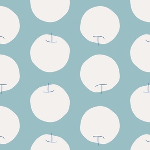 Apple / medium scale / turquoise simple minimal trendy cute abstract modern design for home decor 