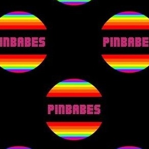 Pinbabes Pinball Club Team Logo Rainbow Dot