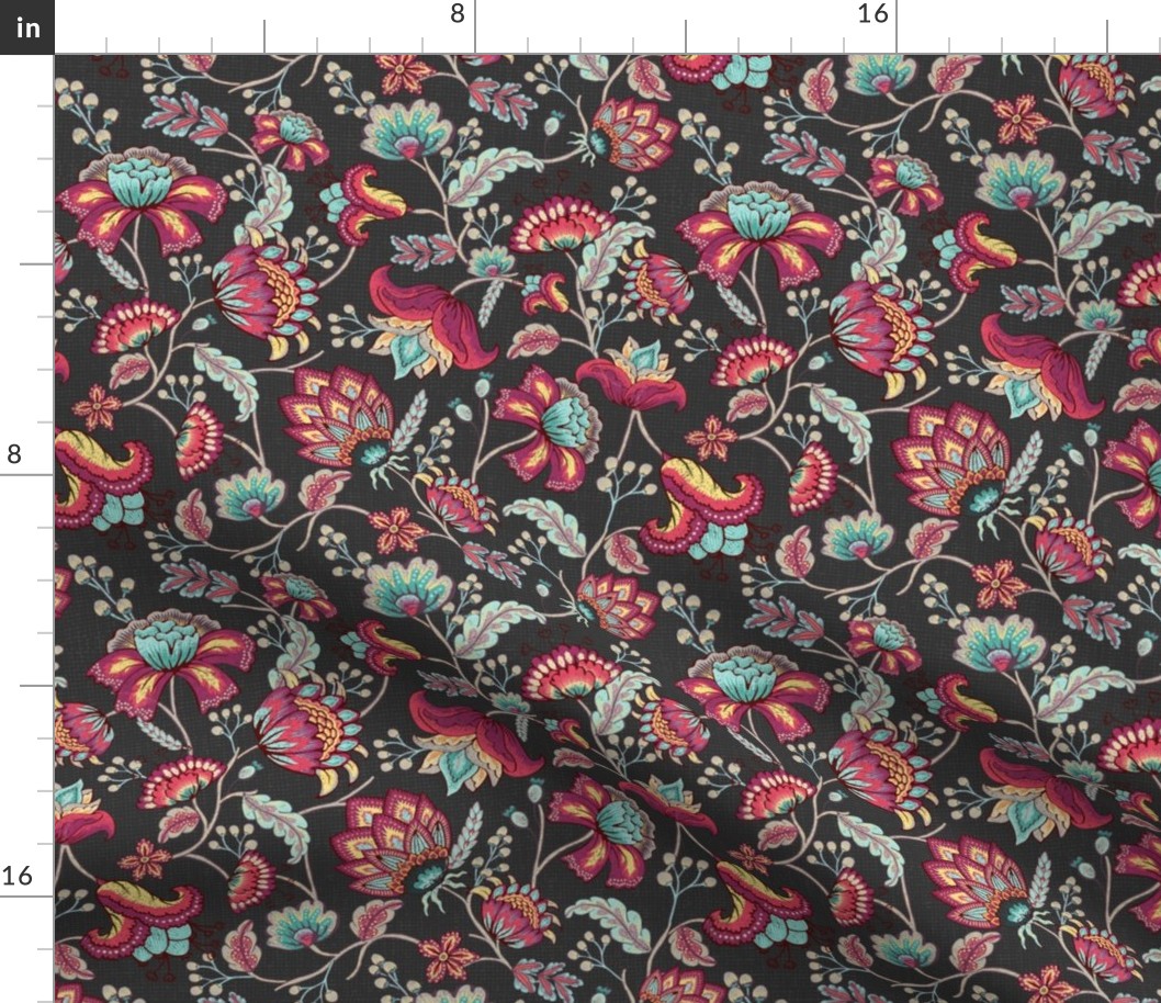 Indian Floral in Purple - DarkGray