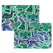 Southwest Birds & Flowers in Trees - Design 8329447 - Turquoise Navy Green