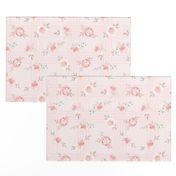 10" Lush  florals - on grid pink 