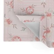 10" Lush  florals - on grid pink 