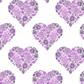 Doodle Hearts - Lavender