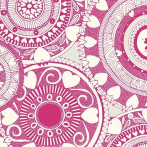 heart mandala pink