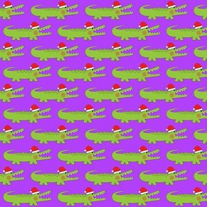 small santa gators on purple