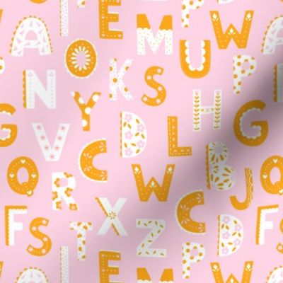 Fun letters on pink