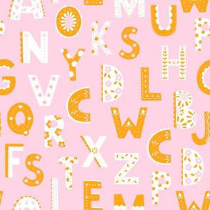 Fun letters on pink