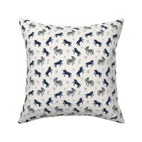 unicorns // navy blue unicorn cute mini design tiny unicorns navy blue and blue-grey