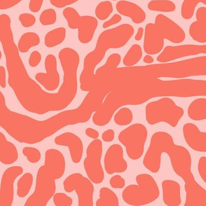 King Cheetah Print in Neon Coral + Blush Pink