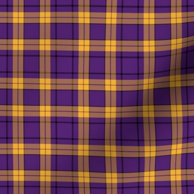 Purple Gold Black Plaid 