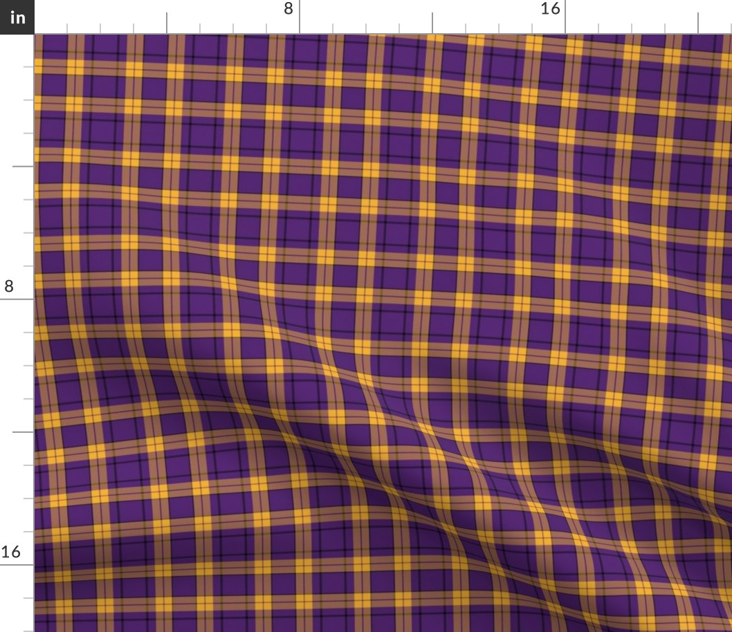 Purple Gold Black Plaid 