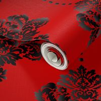 Gothic red black damask large Wallpaper