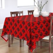 Gothic red black damask large Wallpaper