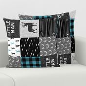 little man - light teal and black (buck) quilt woodland C18BS (90)