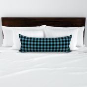 1" scale - light teal and black buffalo check plaid C18BS