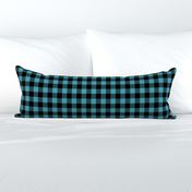 1" scale - light teal and black buffalo check plaid C18BS