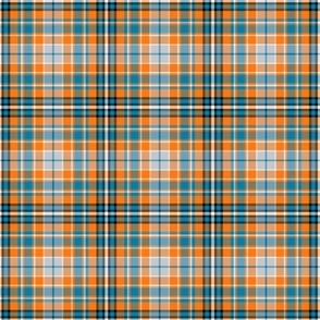 Orange and Blue Plaid with Silver and Black