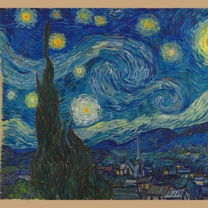 Starry Night - bright colors - 21"x18" panel