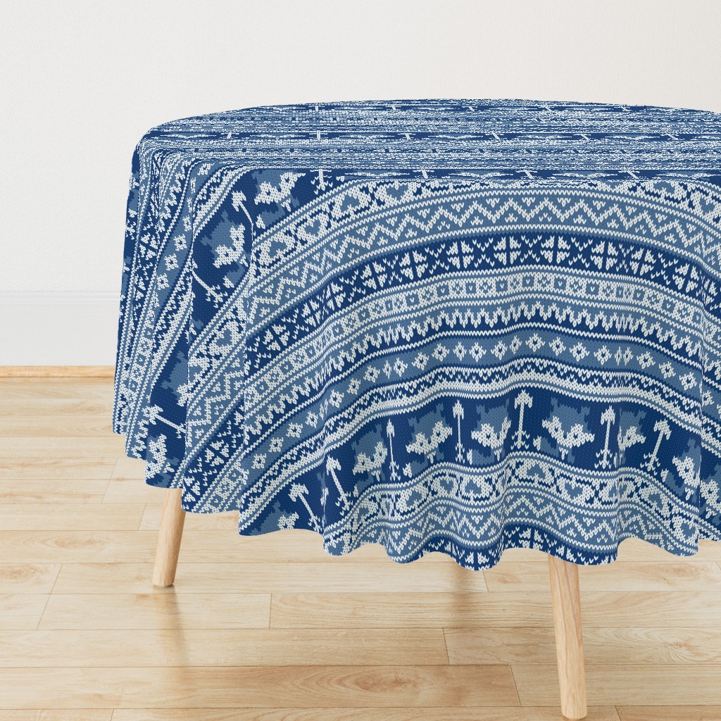 Fair Isle Fox Blue - White