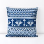 Fair Isle Fox Blue - White