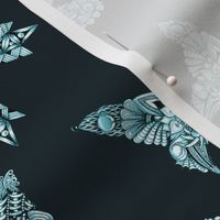 butterfly quartet in teal