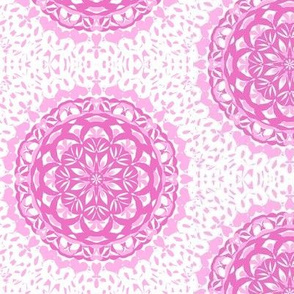 Pink Sweetheart Circles on Dainty Lace