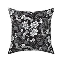 Japanese large floral black