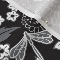 Japanese large floral black