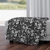 Japanese large floral black