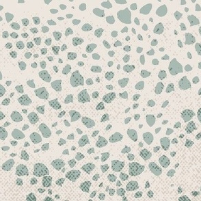 Vintage Texture // Forest Green Snakeskin print on Ecru