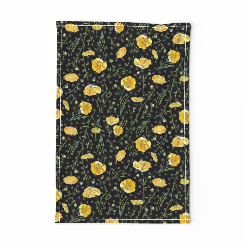  Field Buttercups | Black + Freestyle Dots | Large